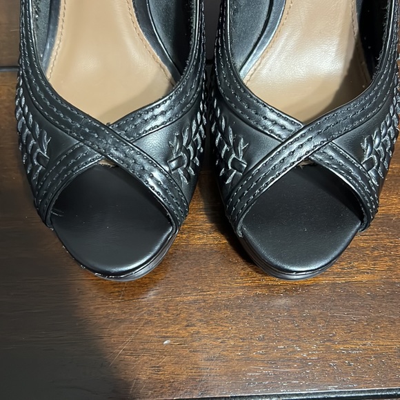 Black Open Toe Heels - Picture 5 of 5